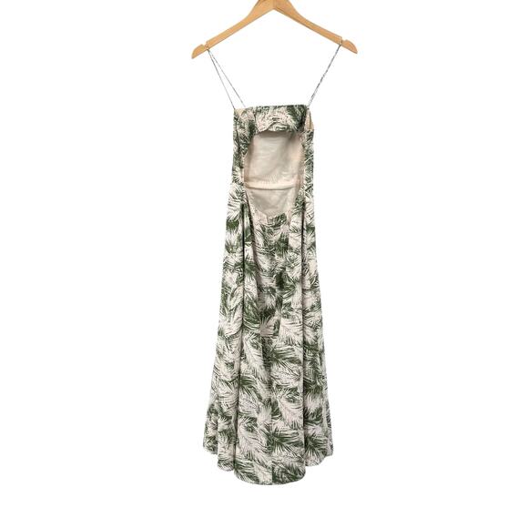 Lulu's Leaves in the Breeze Green Leaf Print Backless Smocked Strappy Midi Dress - Picture 11 of 13